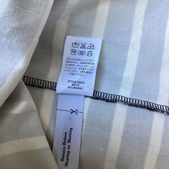 J. Crew Ruffle Sleeve Top Black & Ivory Stripe L - Picture 6 of 7